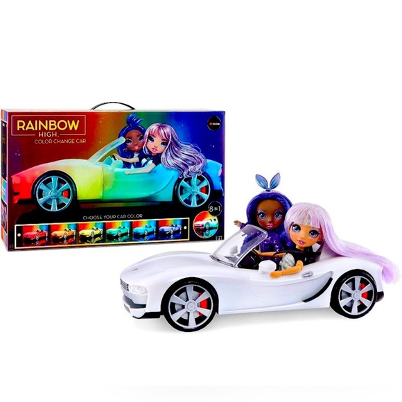 🌈 Rainbow High Color Change Car-Convertible Vehicle, 8-in-1 Light-Up Toy NIB - Picture 1 of 7